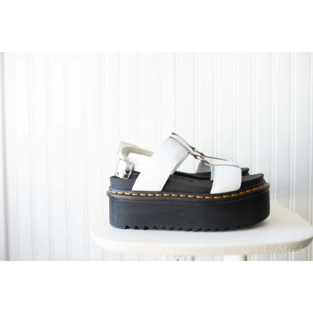 Dr. Martens White and Black Platform Sandals